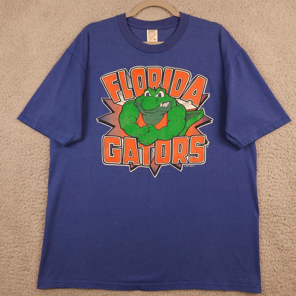 Vintage 90s Florida Gators Shirt Mens XL Blue Albert Gator 1994 Rella Tee UF USA